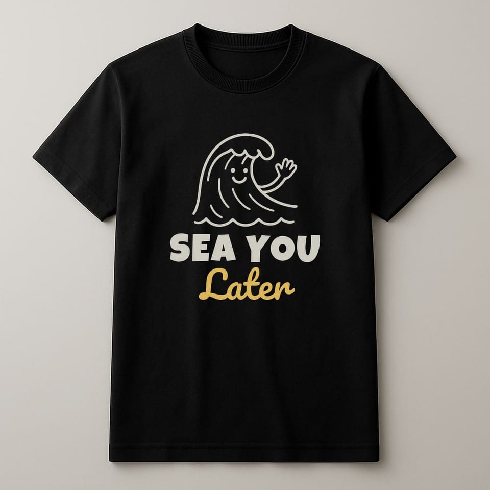 Sea You Later tee, Black
