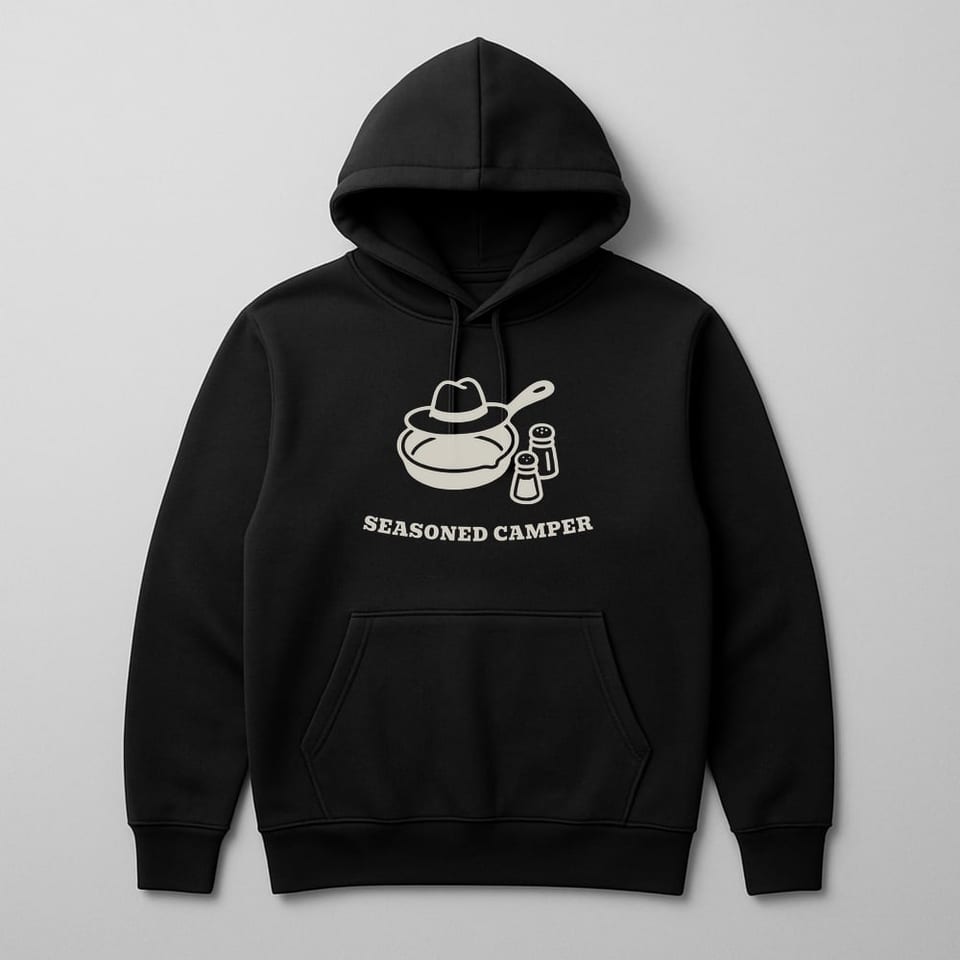 Seasoned Camper hoodie, Black