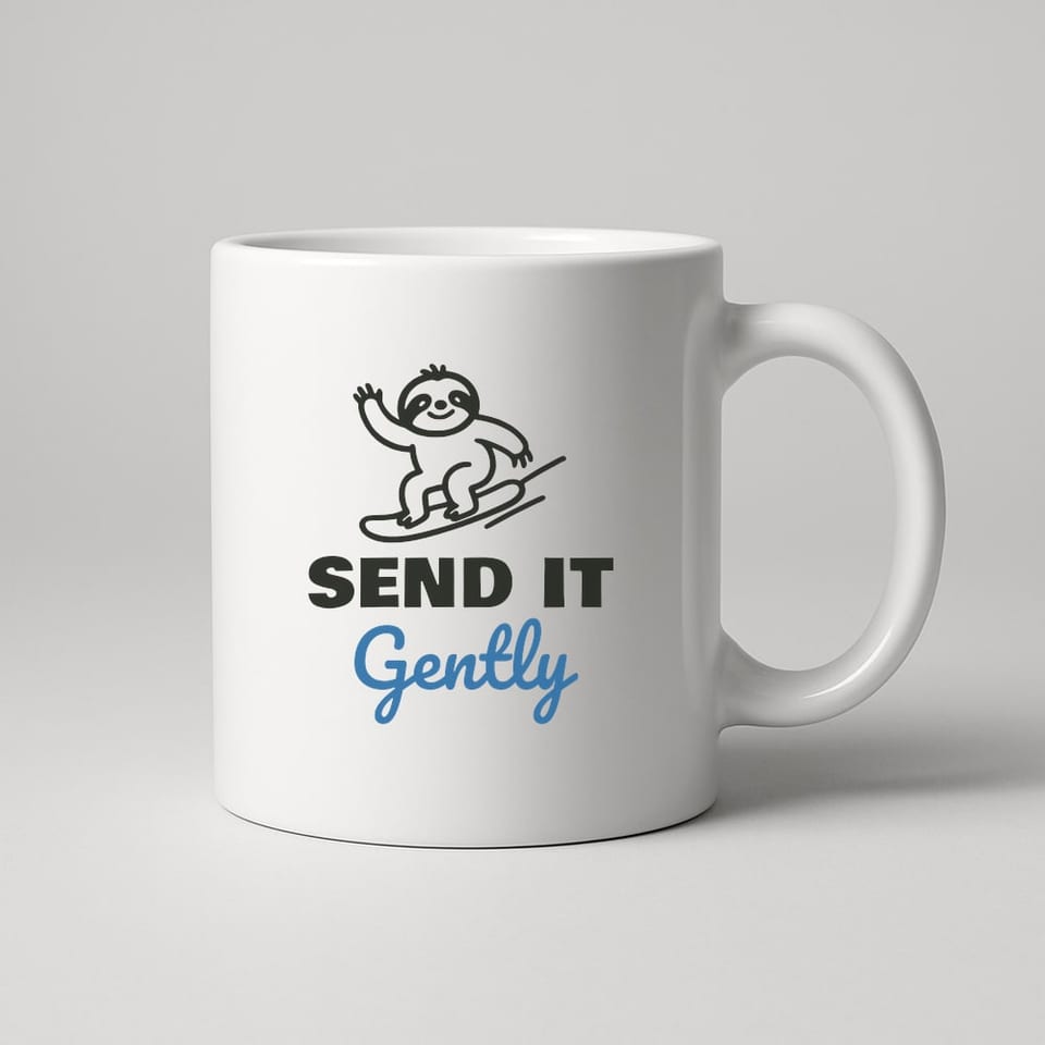 Send It (Gently) mug, White