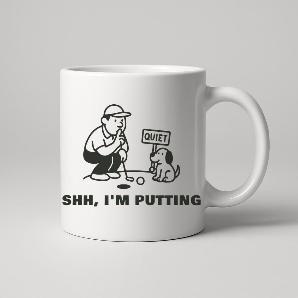 Shh, I'm Putting mug, White