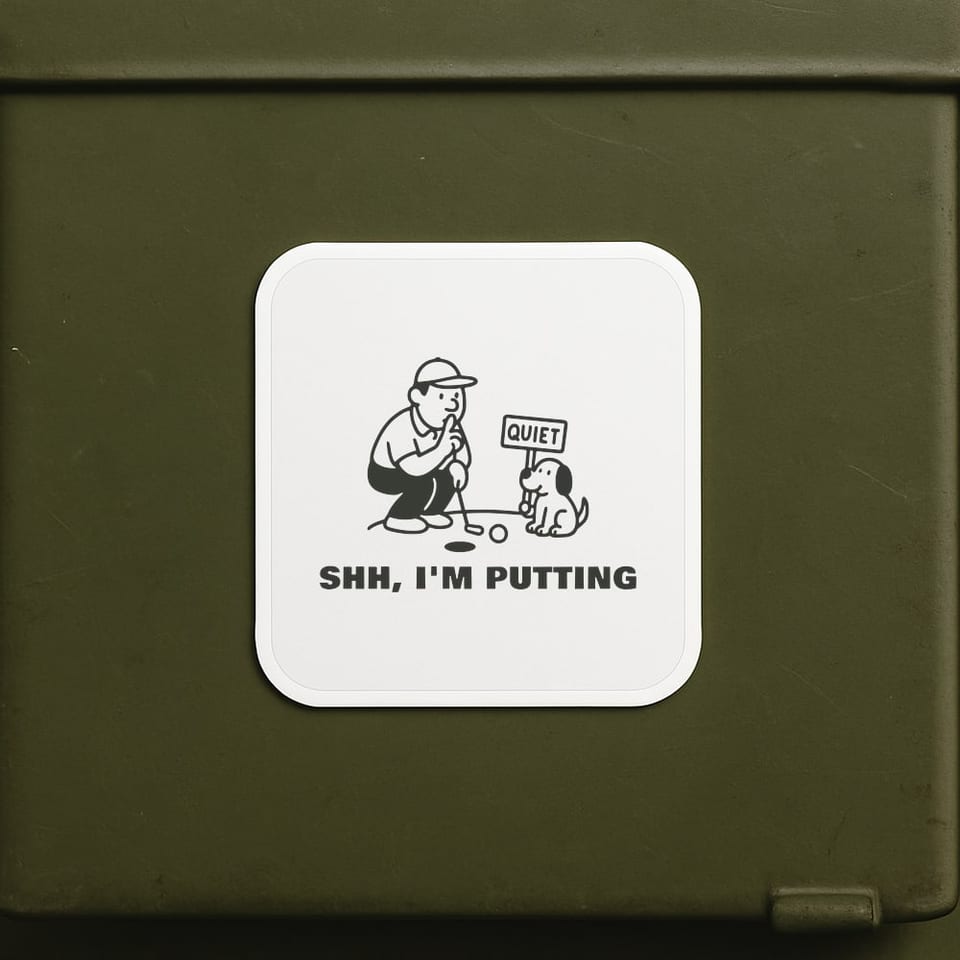 Shh, I'm Putting sticker, White