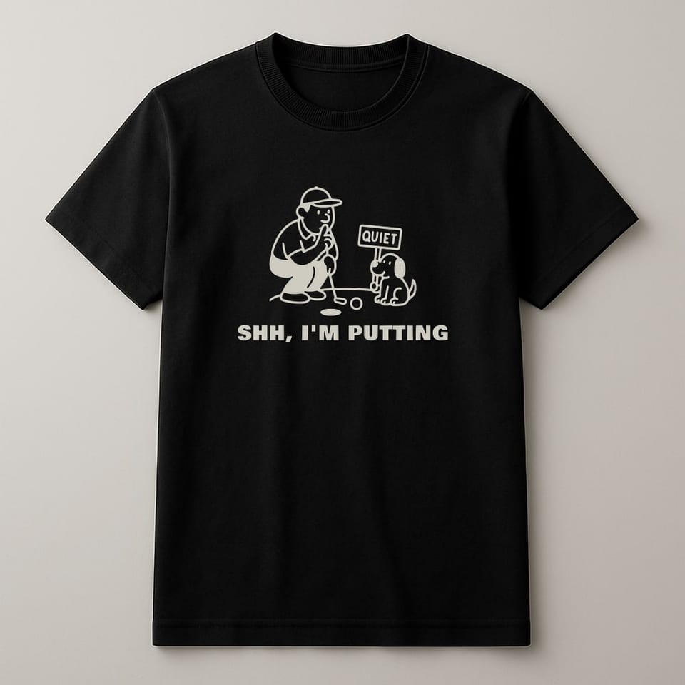 Shh, I'm Putting tee, Black