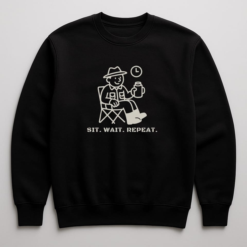 Sit. Wait. Repeat. sweatshirt, Black