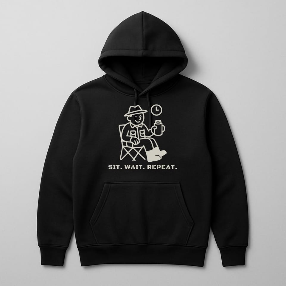 Sit. Wait. Repeat. hoodie, Black