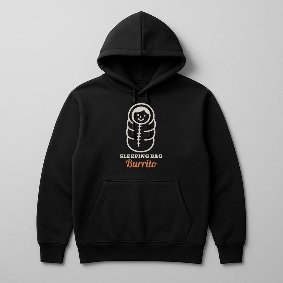 Sleeping Bag Burrito hoodie, Black
