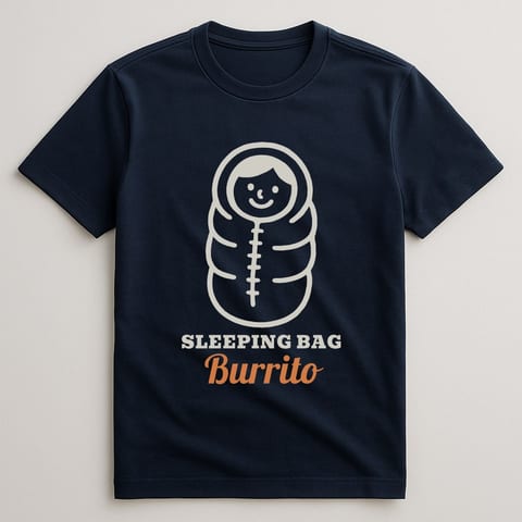 Sleeping Bag Burrito tee, Navy