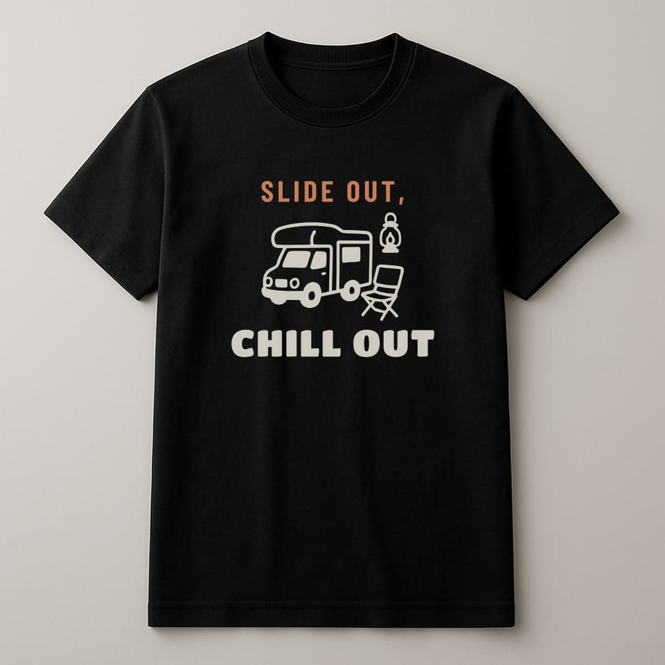 Slide Out, Chill Out tee, Black