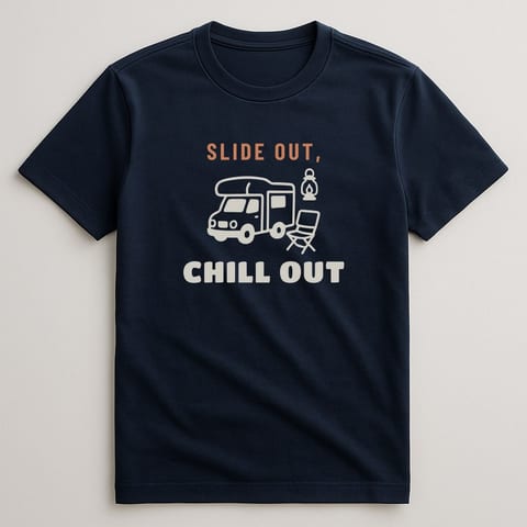 Slide Out, Chill Out tee, Navy