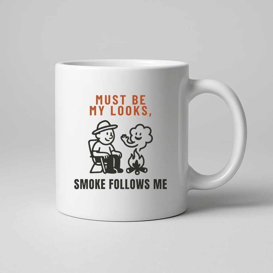 Smoke Follows Me mug, White