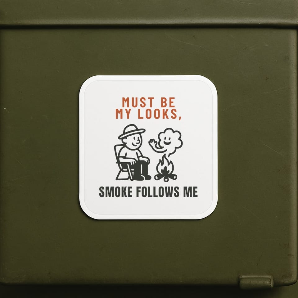 Smoke Follows Me sticker, White