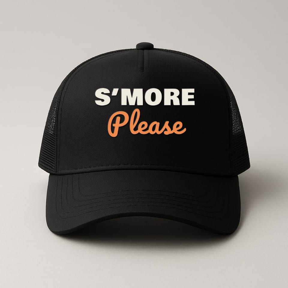 S’more Please trucker hat, Black
