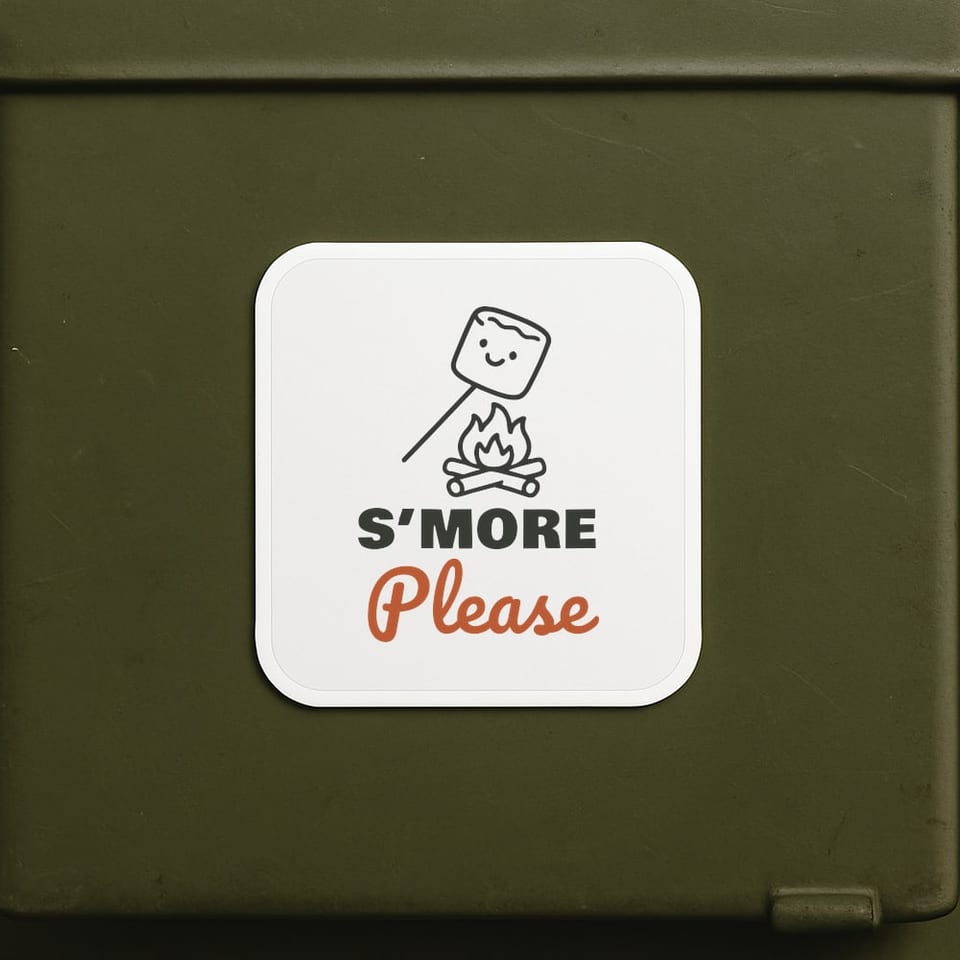 S’more Please sticker, White