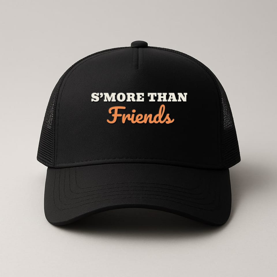 S’more Than Friends trucker hat, Black