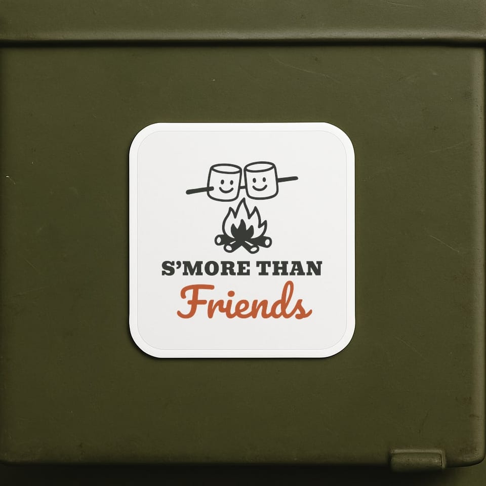 S’more Than Friends sticker, White