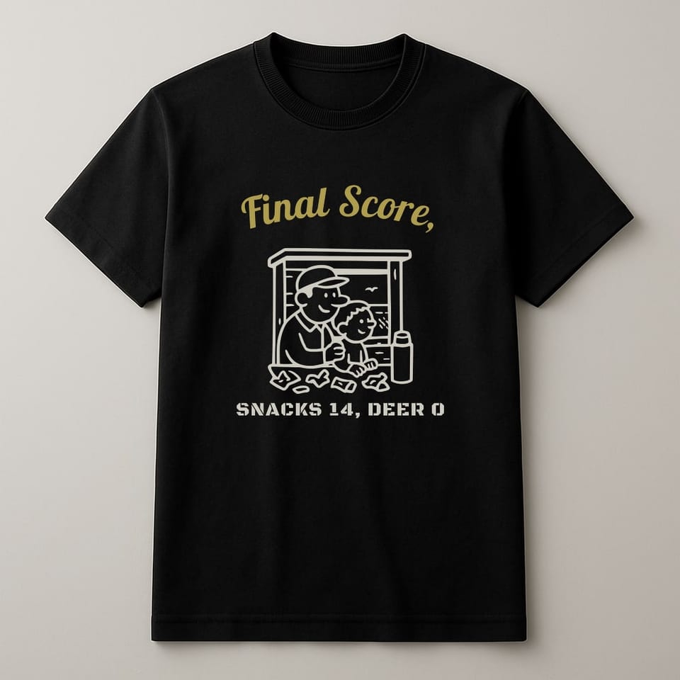 Snacks 14, Deer 0 tee, Black