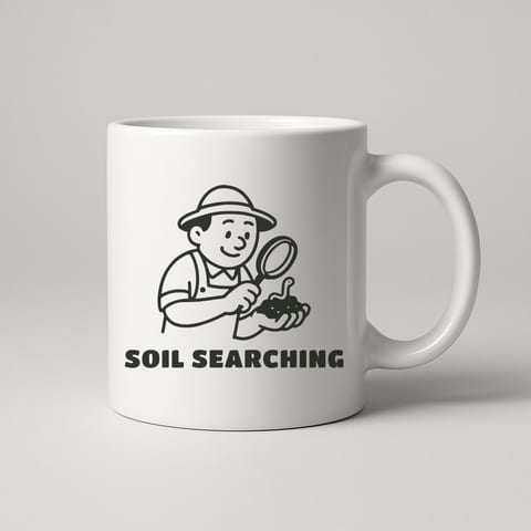Soil Searching mug, White