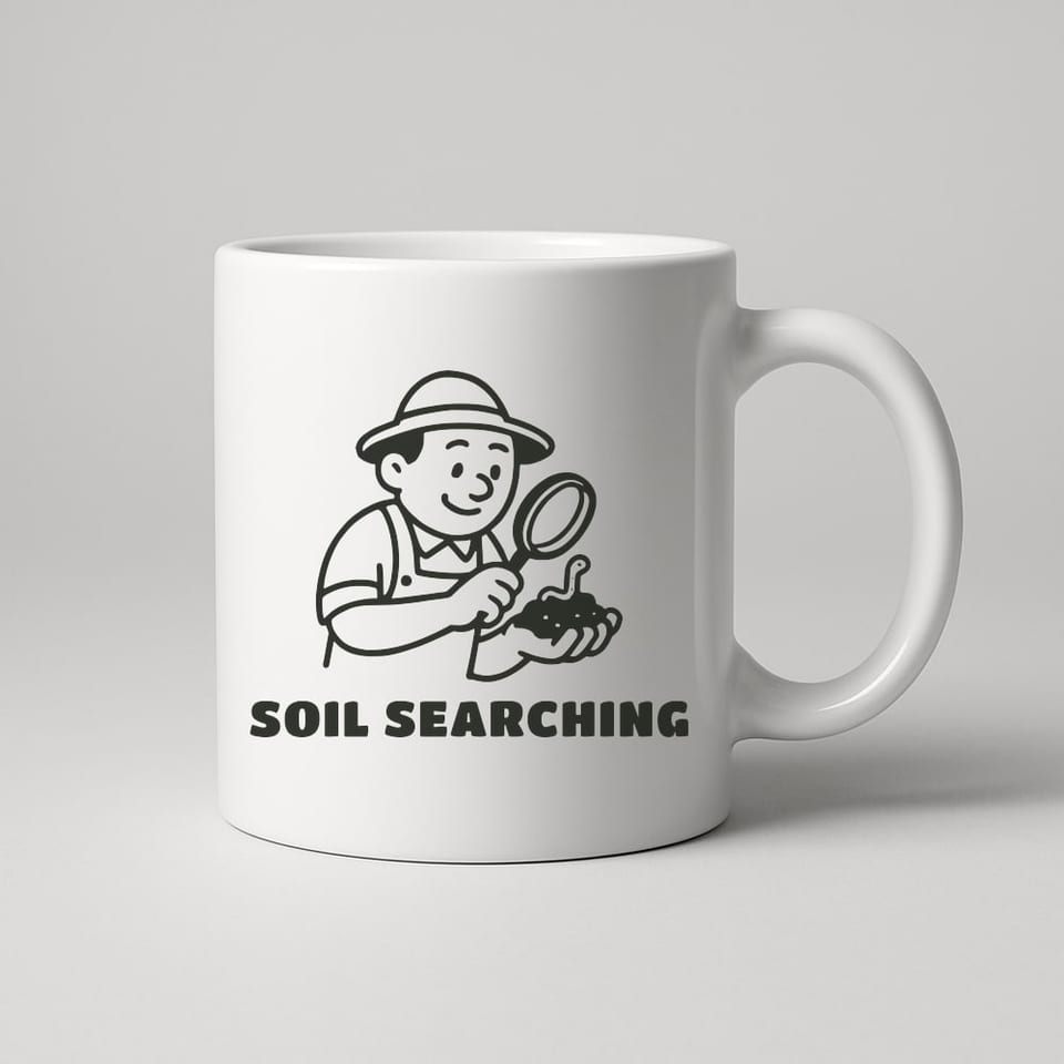 Soil Searching mug, White