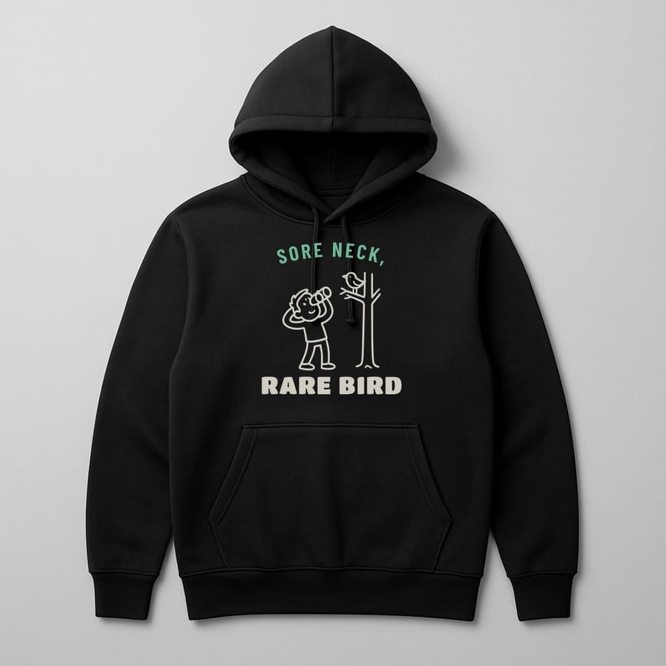 Sore Neck, Rare Bird hoodie, Black