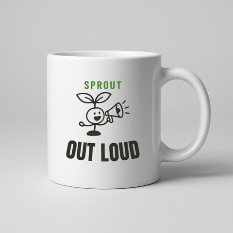 Sprout Out Loud mug, White