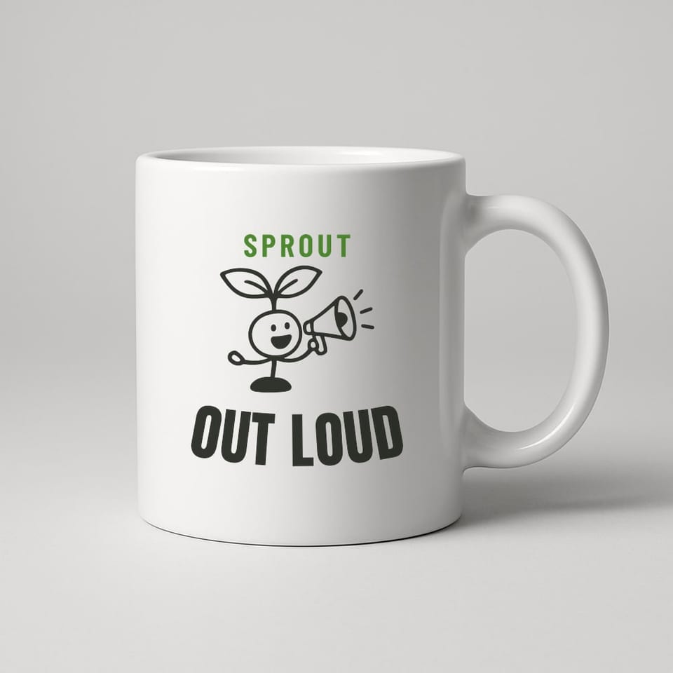 Sprout Out Loud mug, White