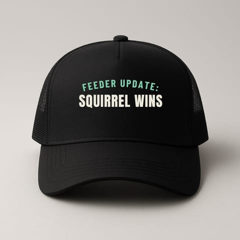 Squirrel Wins Again trucker hat, Black