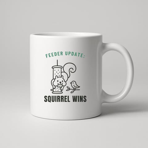 Squirrel Wins Again mug, White