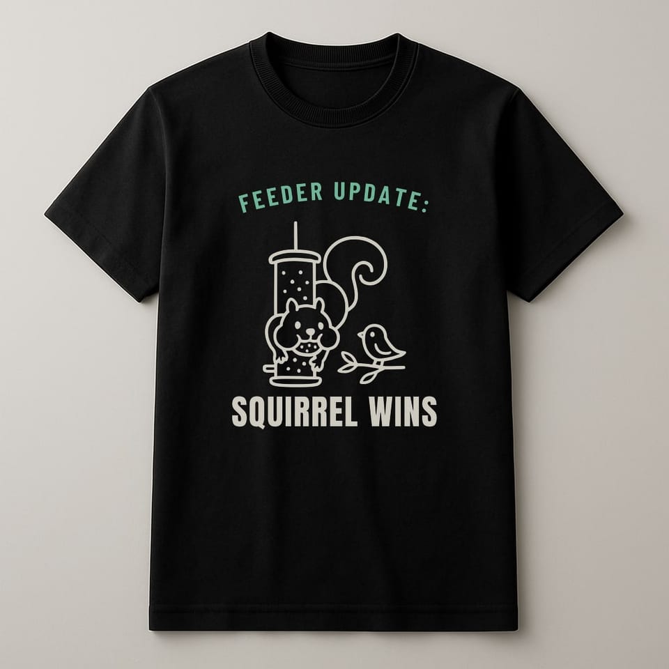 Squirrel Wins Again tee, Black