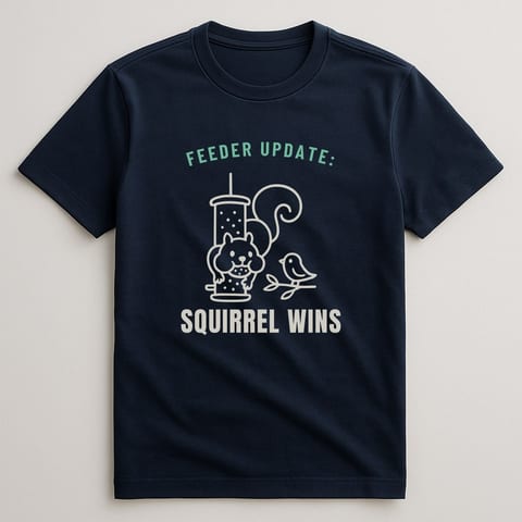 Squirrel Wins Again tee, Navy