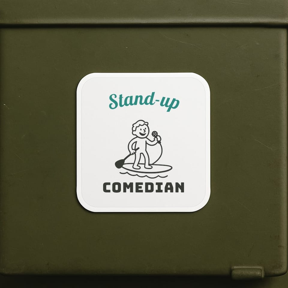 Stand-Up Comedian sticker, White