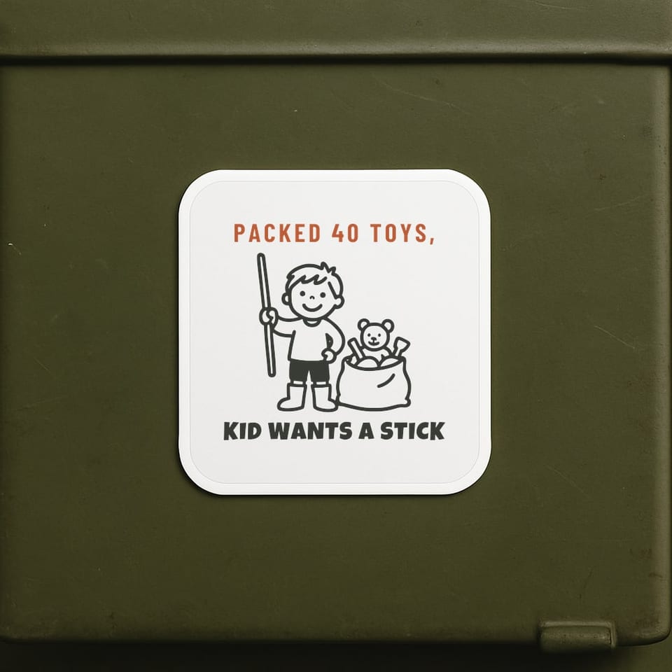 Stick Beats Every Toy sticker, White
