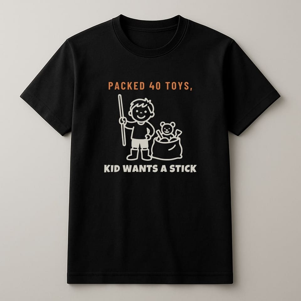 Stick Beats Every Toy tee, Black