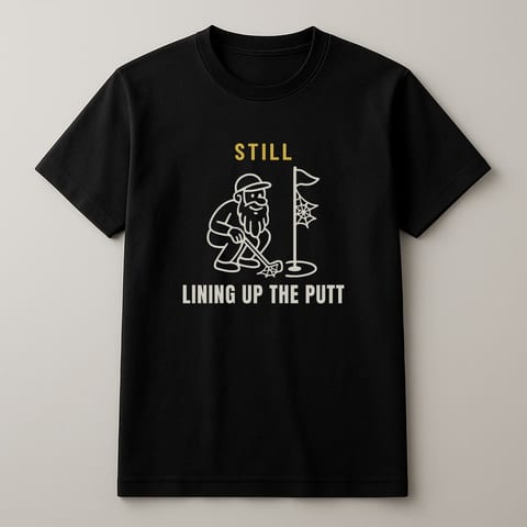 Still Lining Up the Putt tee, Black