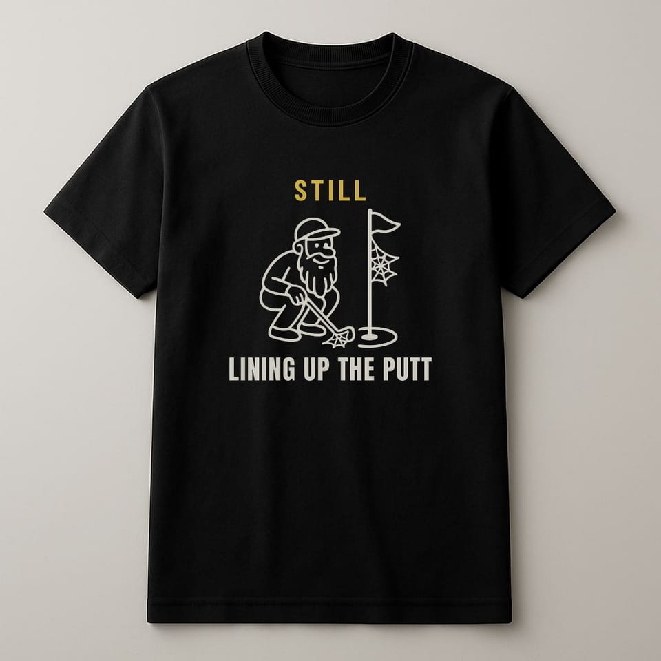 Still Lining Up the Putt tee, Black