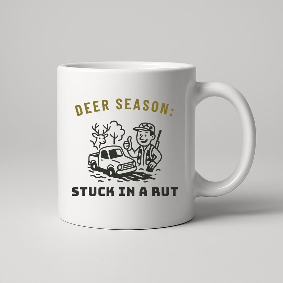 Stuck in a Rut mug, White