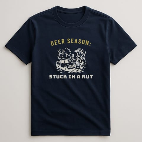 Stuck in a Rut tee, Navy