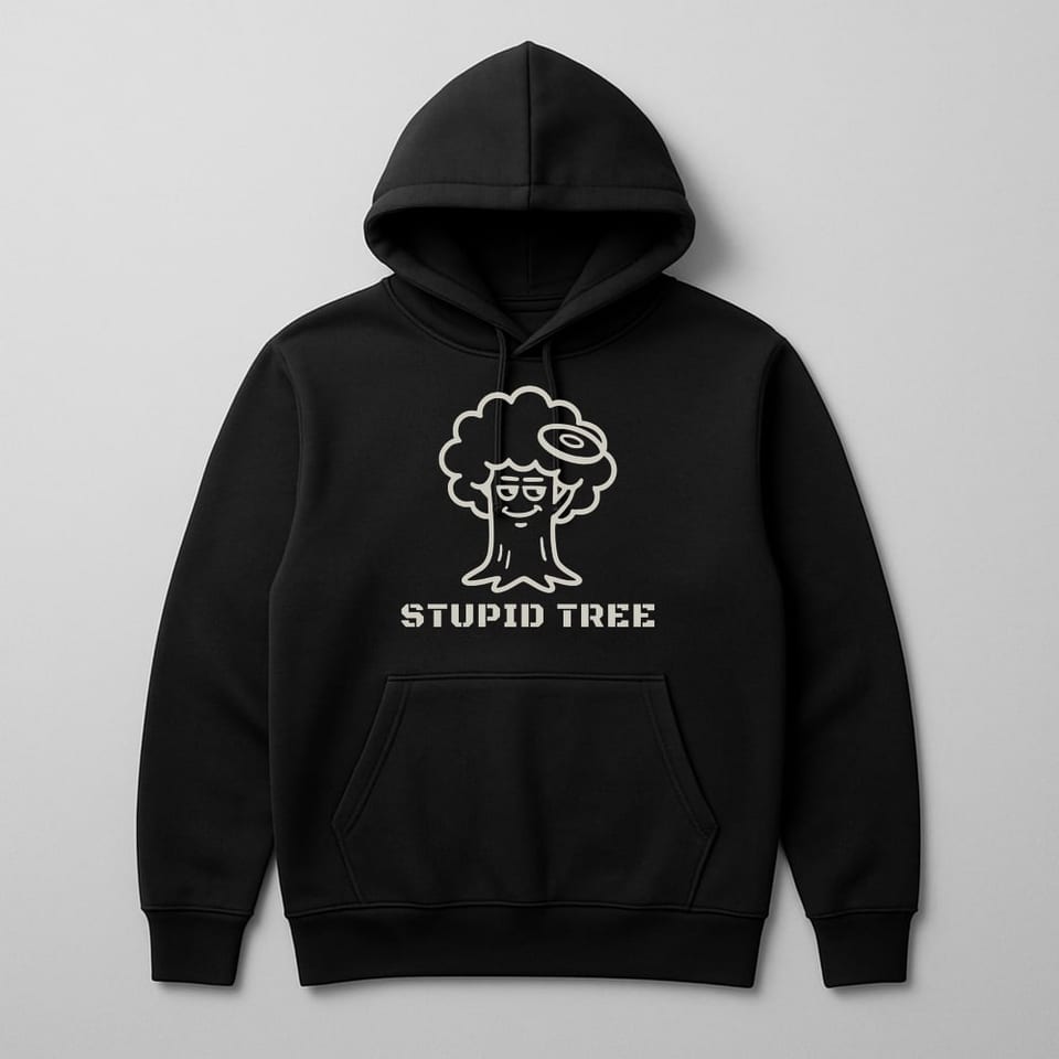 Stupid Tree hoodie, Black