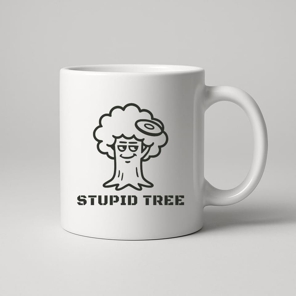 Stupid Tree mug, White