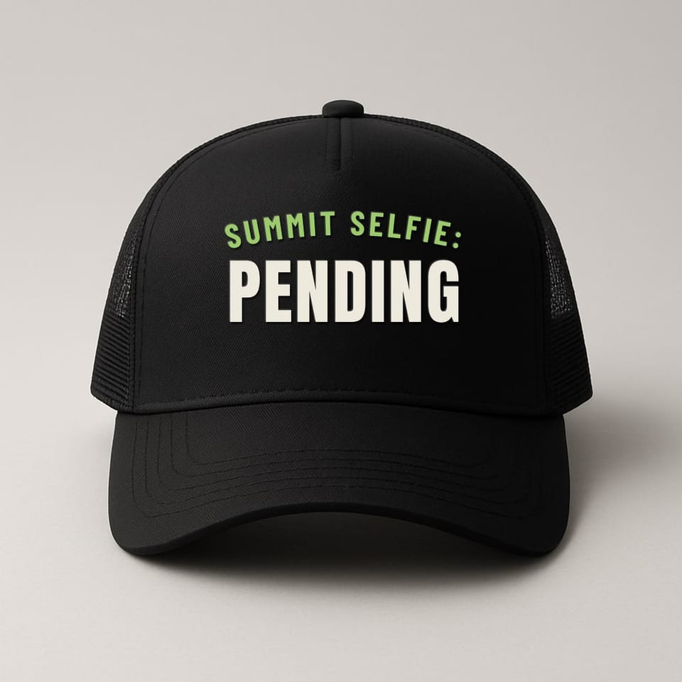 Summit Selfie: Pending trucker hat, Black