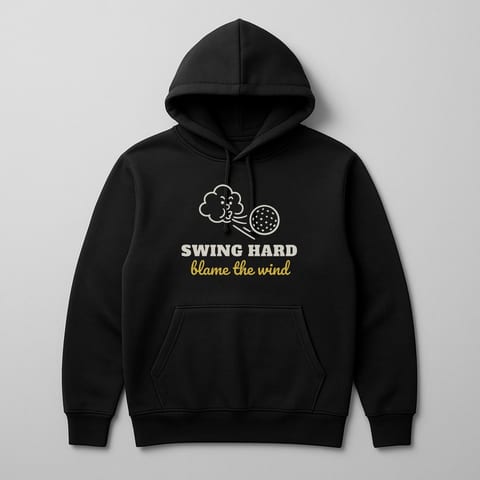 Swing Hard, Blame the Wind hoodie, Black