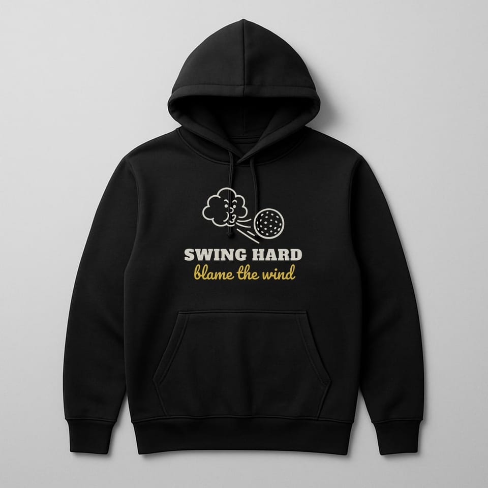 Swing Hard, Blame the Wind hoodie, Black