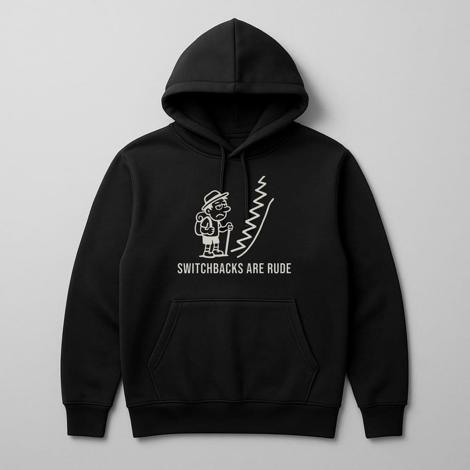 Switchbacks Are Rude hoodie, Black