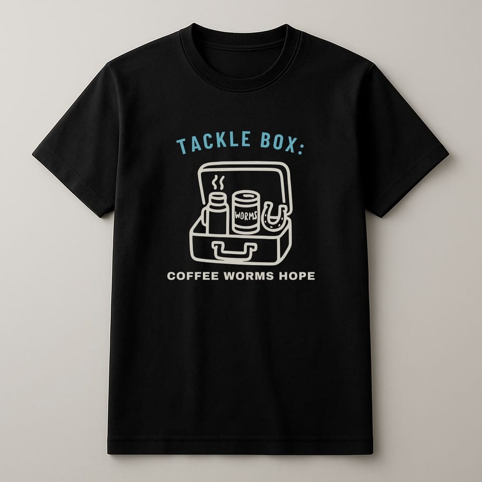 Tackle Box: Coffee Worms Hope tee, Black
