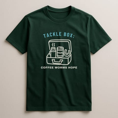 Tackle Box: Coffee Worms Hope tee, Forest