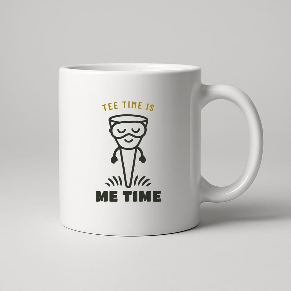 Tee Time Is Me Time mug, White