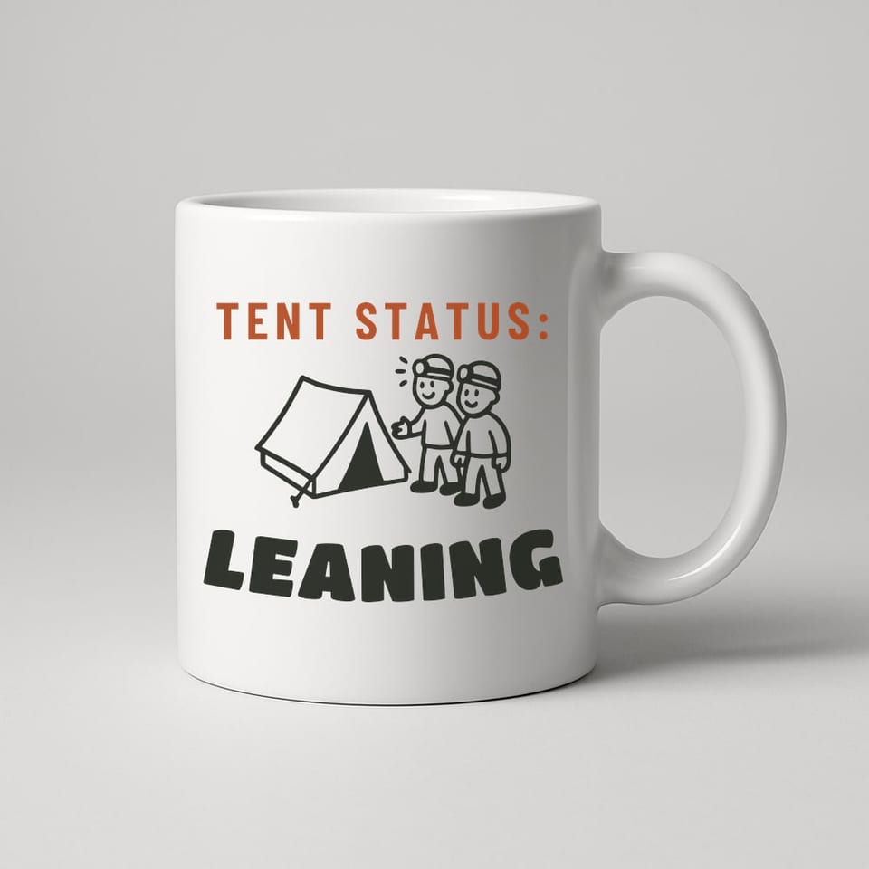 Tent Status: Leaning mug, White