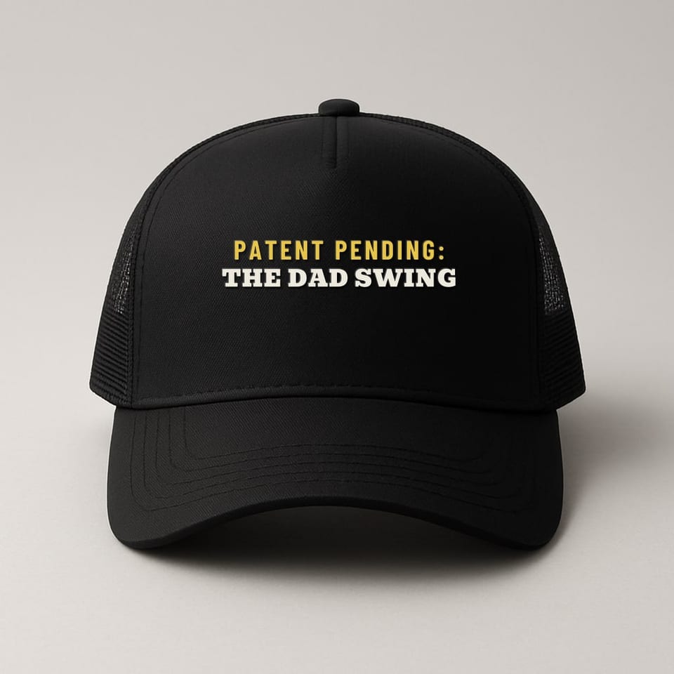 The Dad Swing, Patent Pending trucker hat, Black