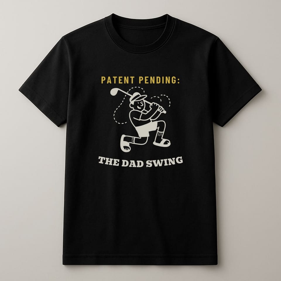 The Dad Swing, Patent Pending tee, Black