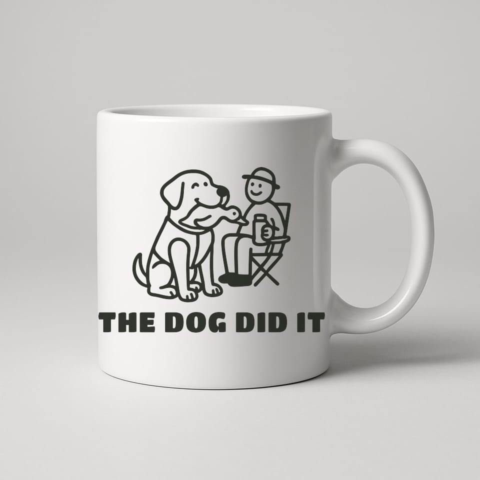 The Dog Did It mug, White