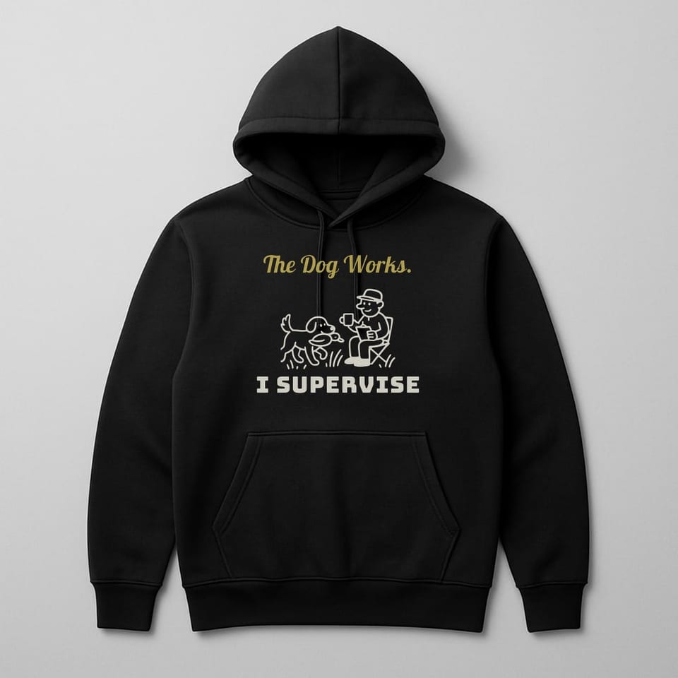 The Dog Works, I Supervise hoodie, Black