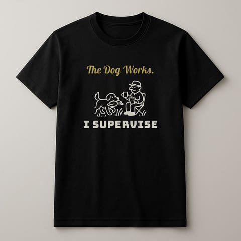 The Dog Works, I Supervise tee, Black